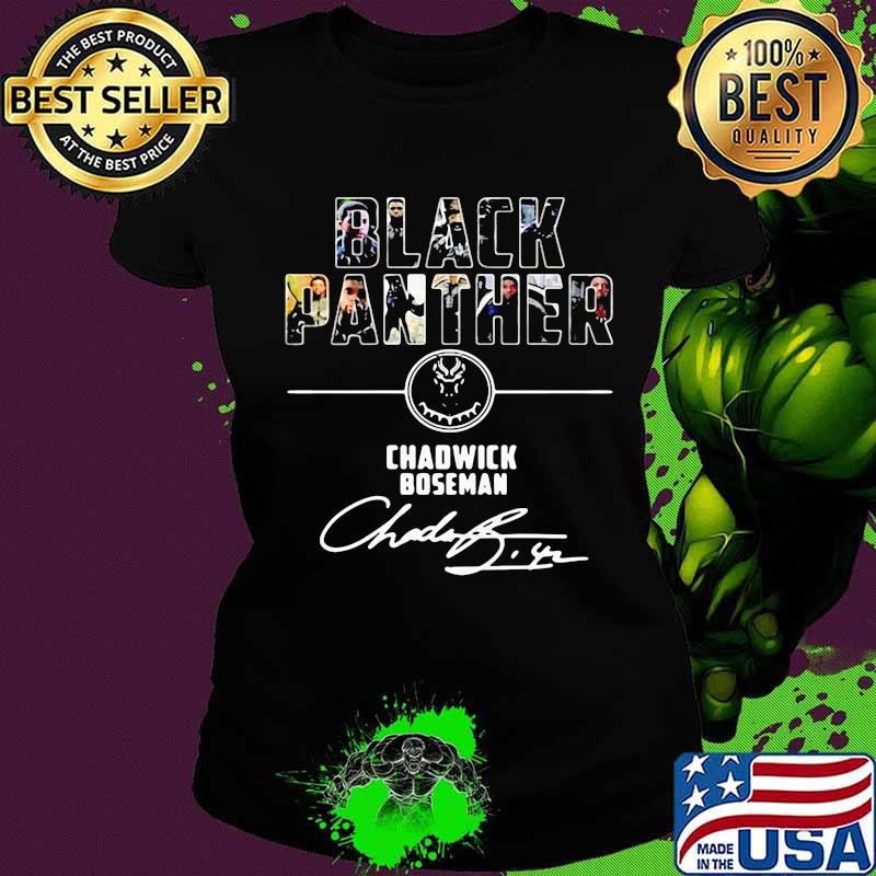 Marvel heroes black panther rip chadwick Boseman signature s Ladies tee Marvel heroes black panther rip chadwick Boseman signature s Ladies tee