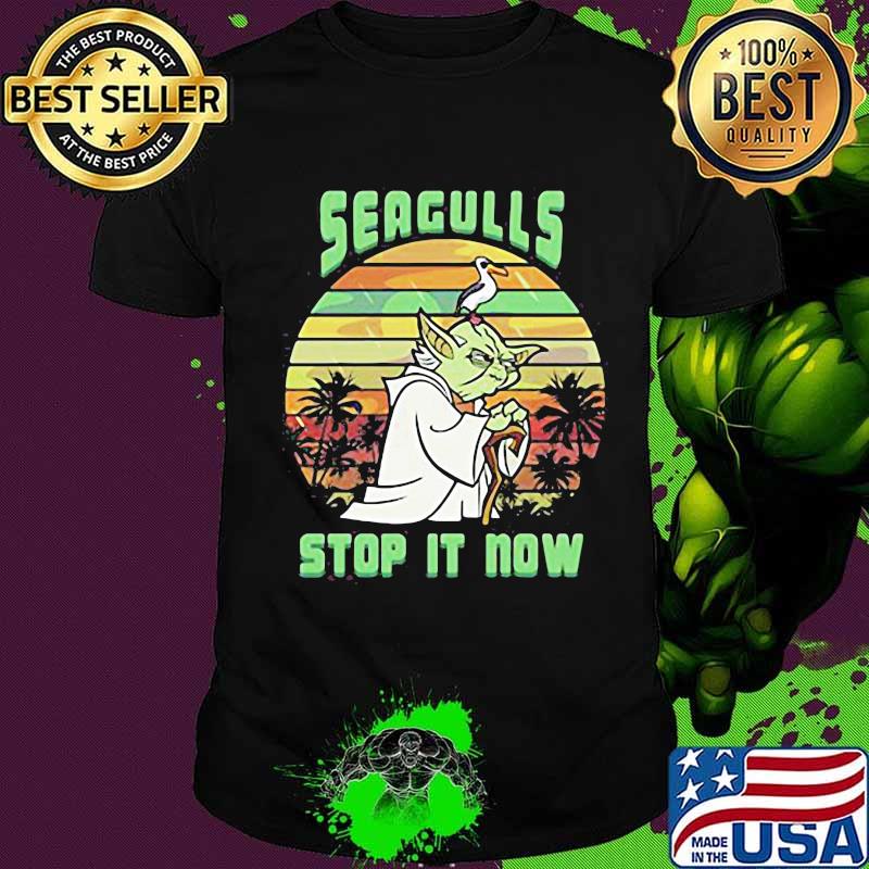 Master yoda and duck seagulls stop it now vintage retro shirt