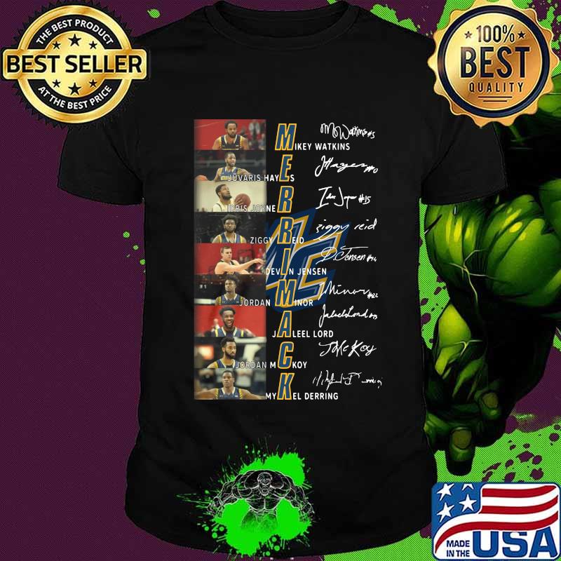 Merrimack warriors men's basketball players signatures shirt