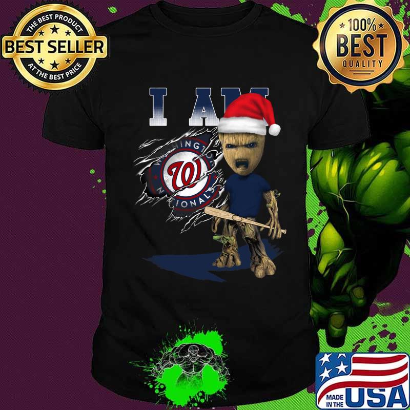 Merry christmas baby groot i am washington nationals shirt