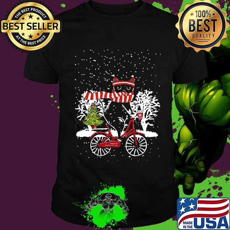 Merry christmas cat riding bicycles shirt
