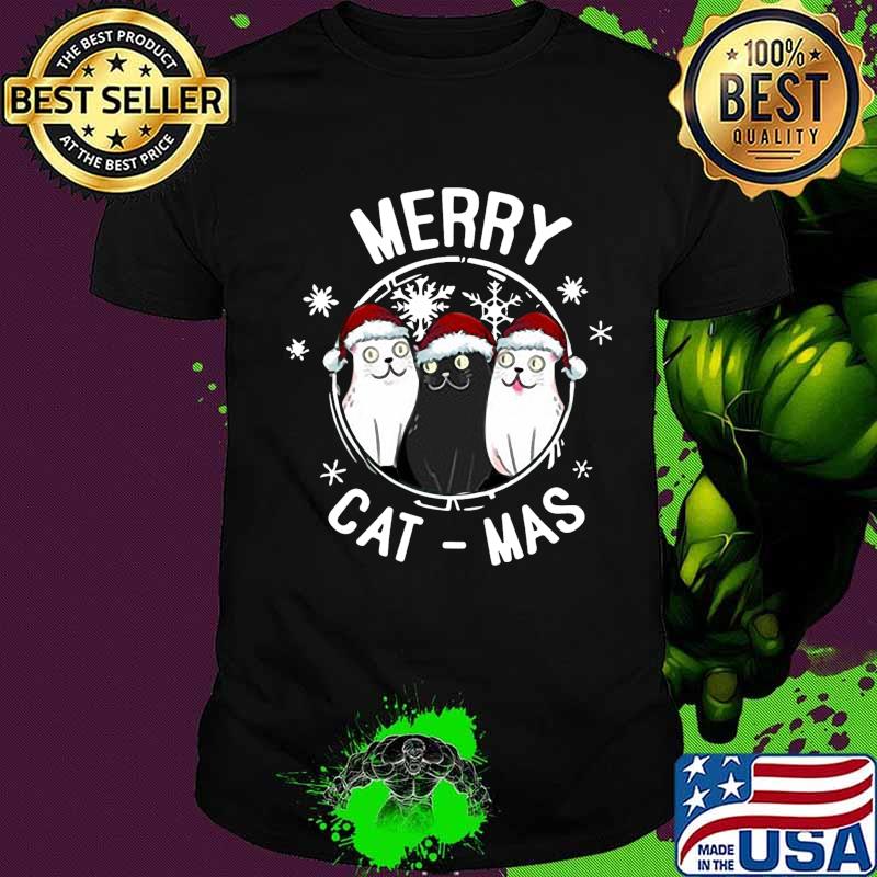 Merry christmas cats merry cat-mas snow shirt