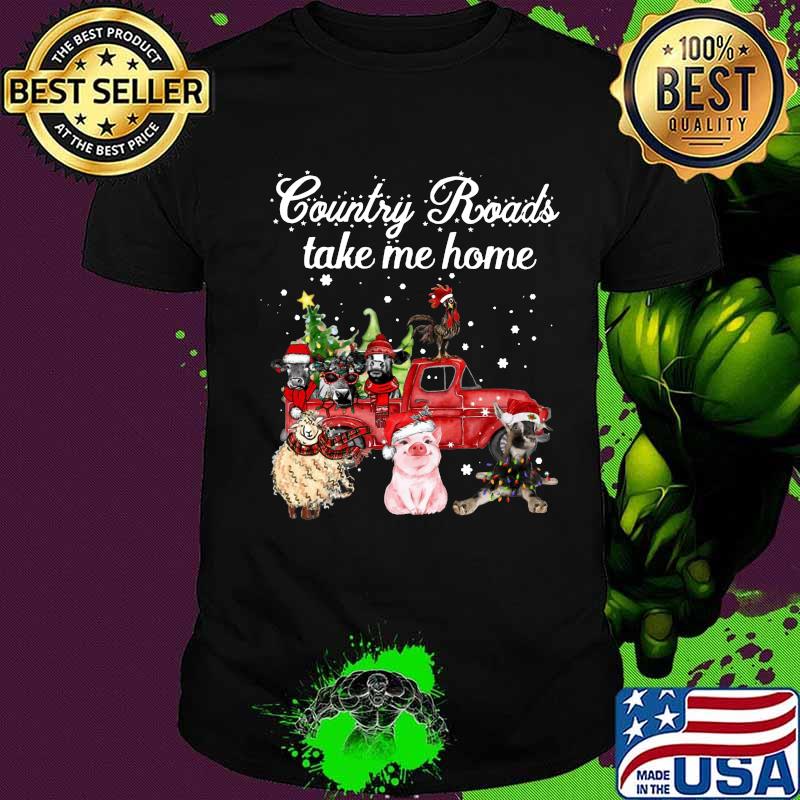 Merry christmas country roads take me home animals shirt