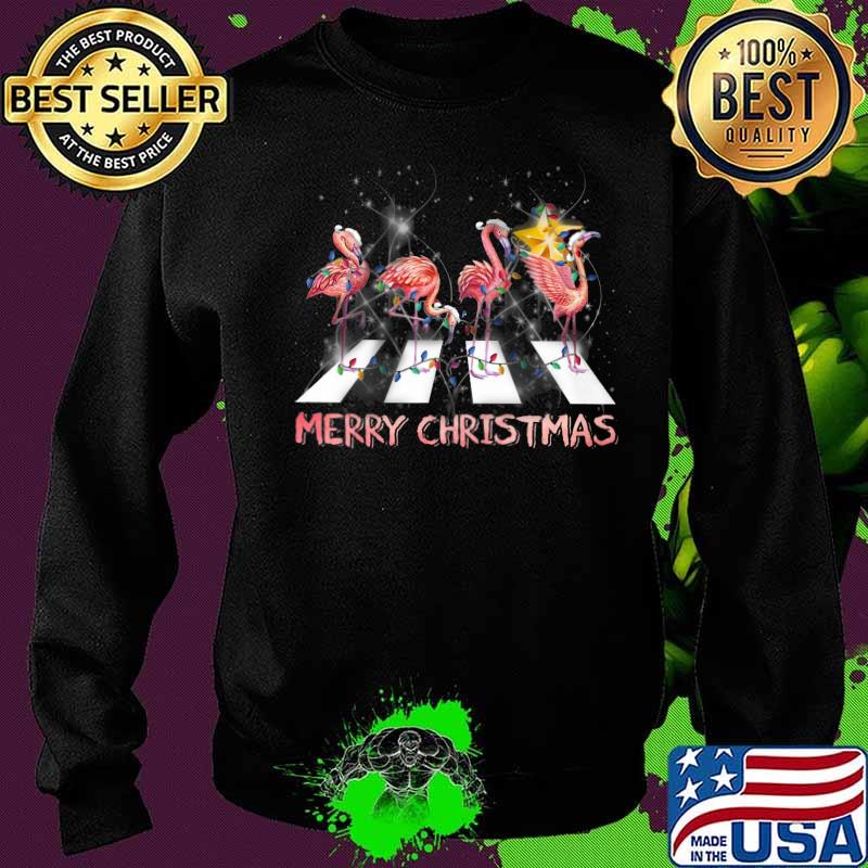 Merry christmas flamingo abbey road lights s Sweater Merry christmas flamingo abbey road lights s Sweater