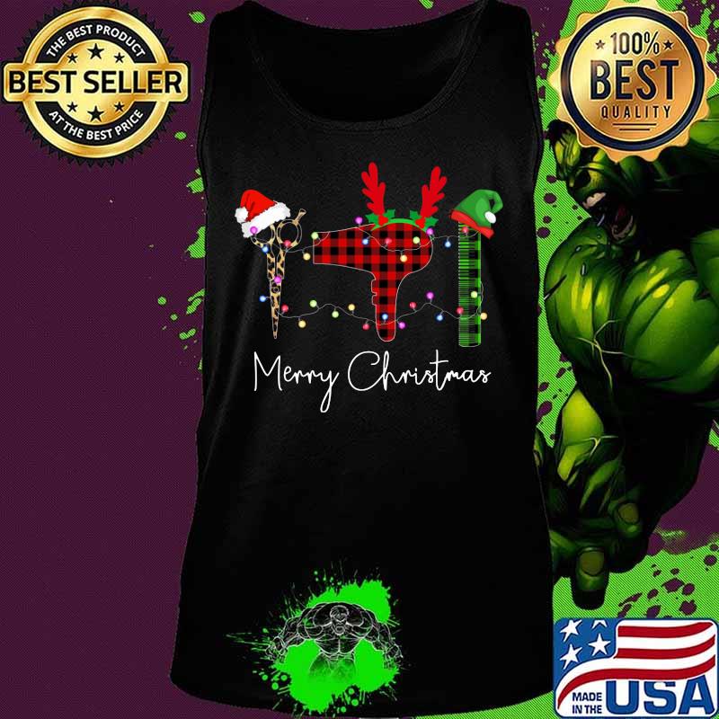 Merry christmas hairstyles lights s Tank top Merry christmas hairstyles lights s Tank top