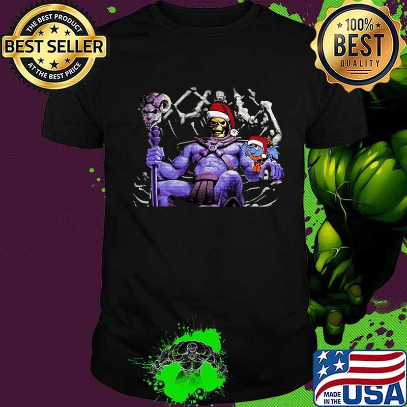 Merry christmas skeletor on throne shirt