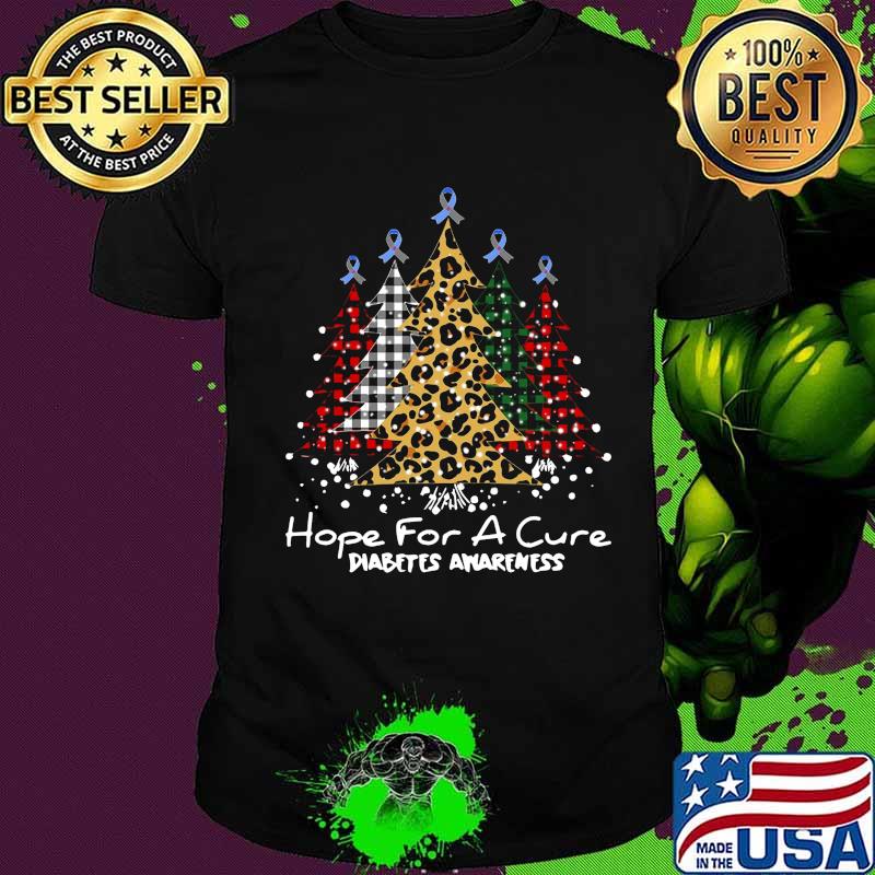 Merry christmas tree hope for a cure diabetes awareness shirt