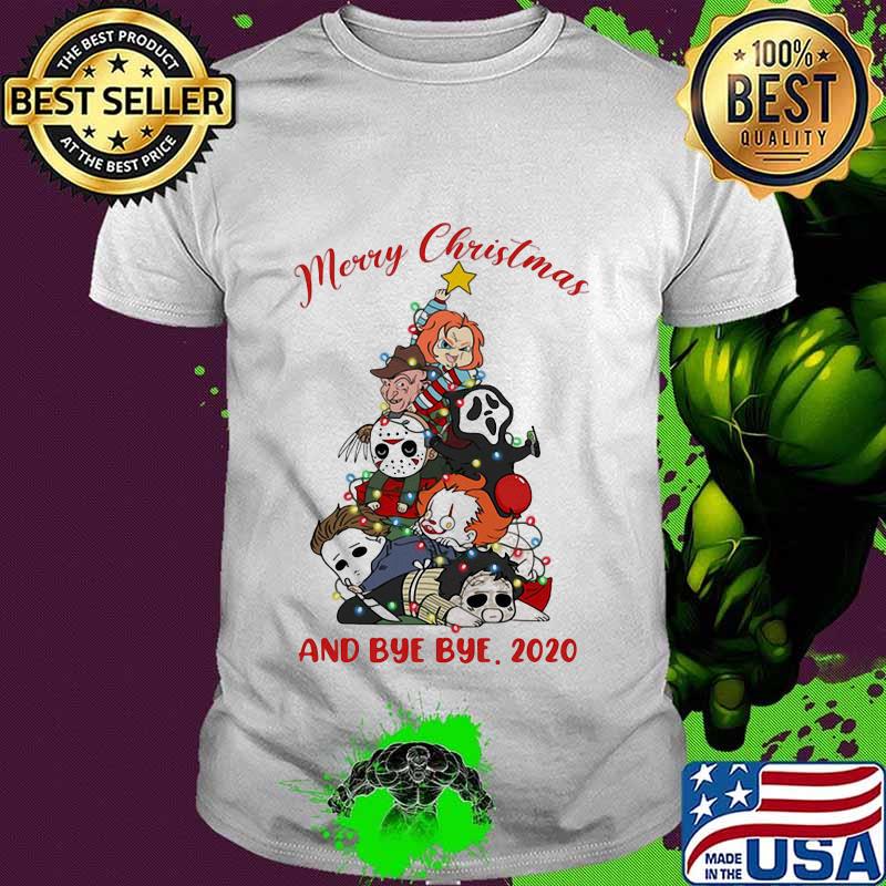 Merry christmas tree horror characters and bye bye 2020 halloween shirt