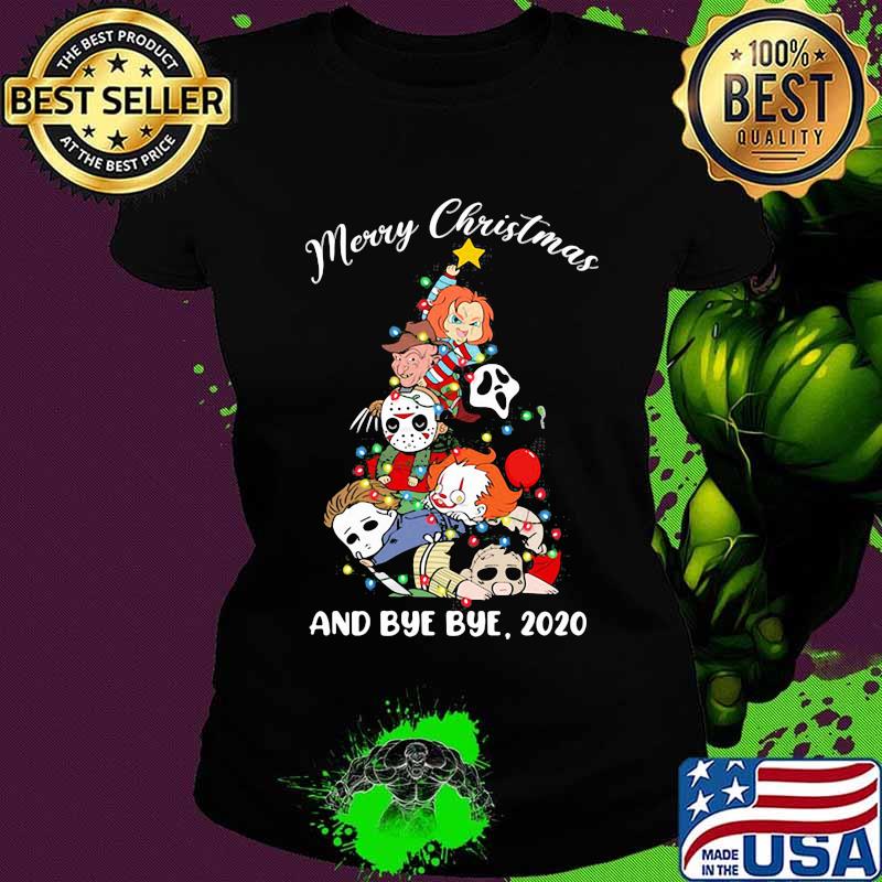 Merry christmas tree horror characters and bye bye 2020 s Ladies tee Merry christmas tree horror characters and bye bye 2020 s Ladies tee