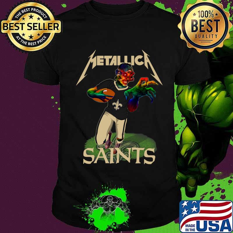 Metallica band new orleans saints football shirt