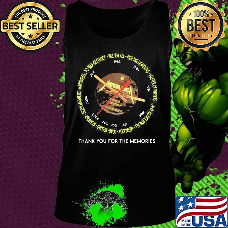 Metallica to self kill em all ride the lightning master of puppets and justice for all thank you for the memories s Tank top Metallica to self kill em all ride the lightning master of puppets and justice for all thank you for the memories s Tank top