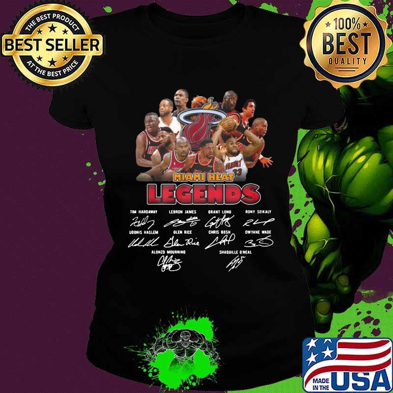 Miami heat legends basketball players signatures s Ladies tee Miami heat legends basketball players signatures s Ladies tee
