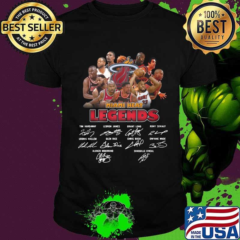 Miami heat legends basketball players signatures shirt