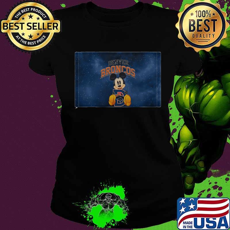 Mickey mouse hug denver broncos s Ladies tee Mickey mouse hug denver broncos s Ladies tee