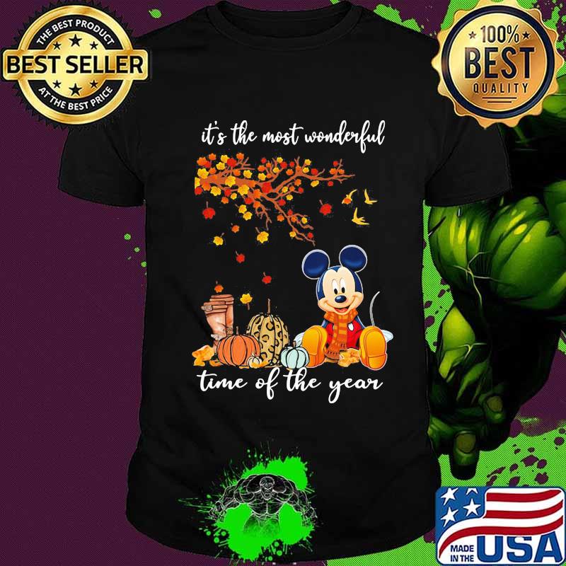 Mickey mouse it's the most wonderful time of the year leaves tree shirt