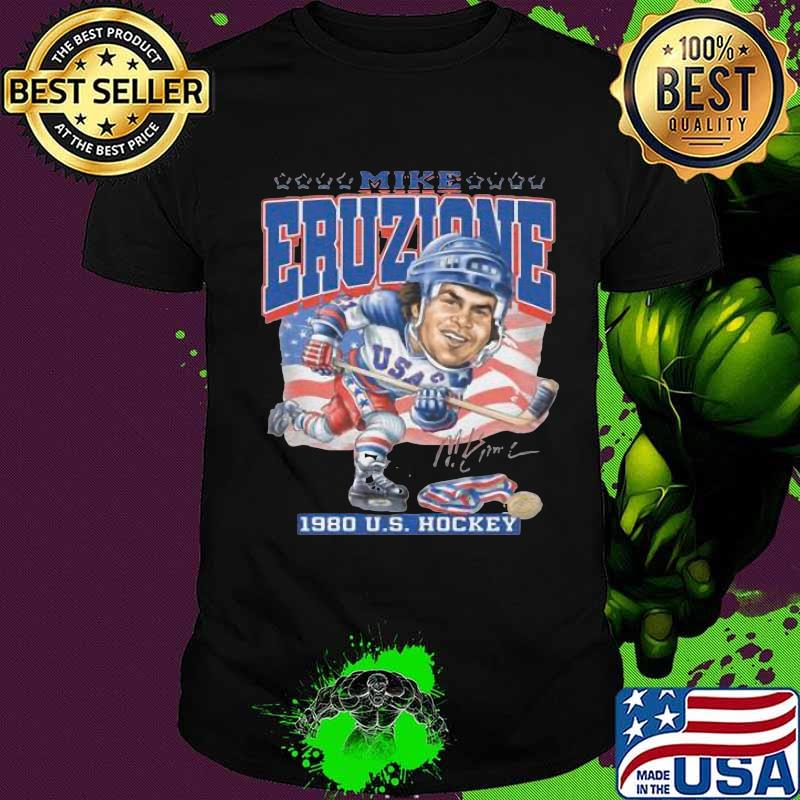 Mike eruzione 1980 us hockey american flag shirt