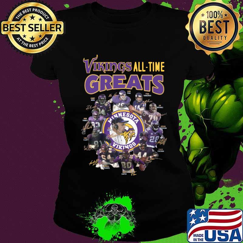 Minnesota vikings all time greats signatures s Ladies tee Minnesota vikings all time greats signatures s Ladies tee