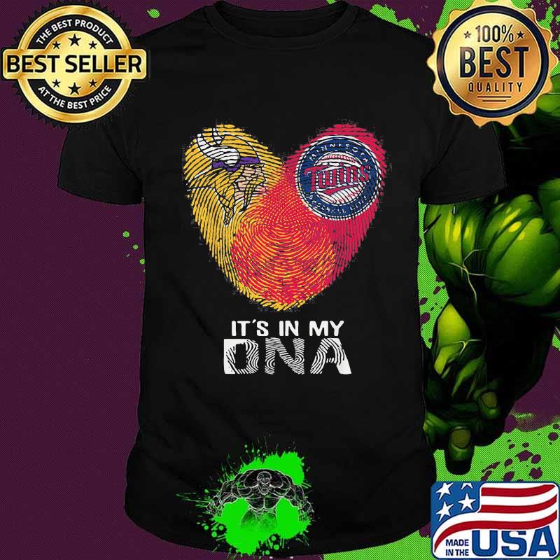 Minnesota vikings twins it's in my dna heart shirt