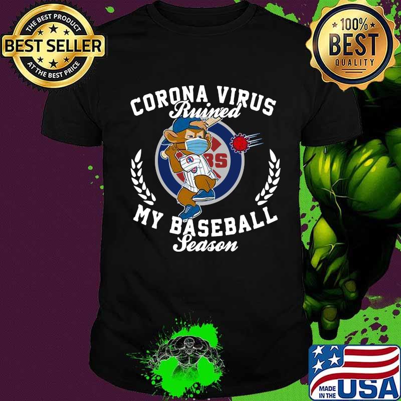 Monkey corona virus ruined my baseball season chicago cubs shirt