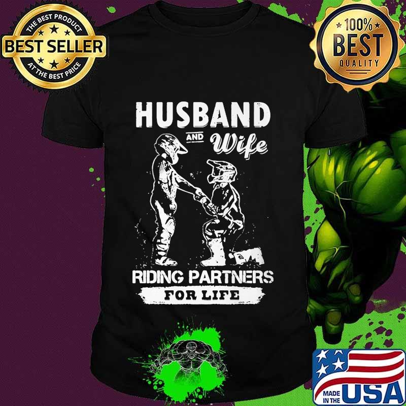 Motorcycle husband and wife riding partners for life shirt