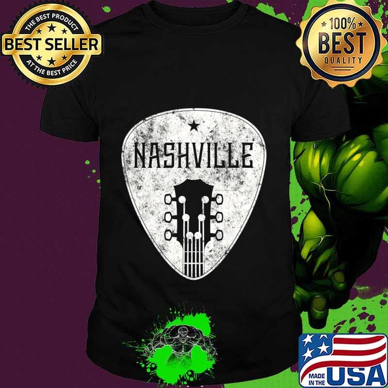 Nashville Guitar Pick Retro Distressed Country Music T-Shirt