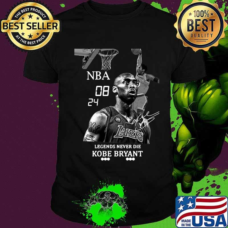 Nba 08 24 legends never die kobe bryant signature shirt