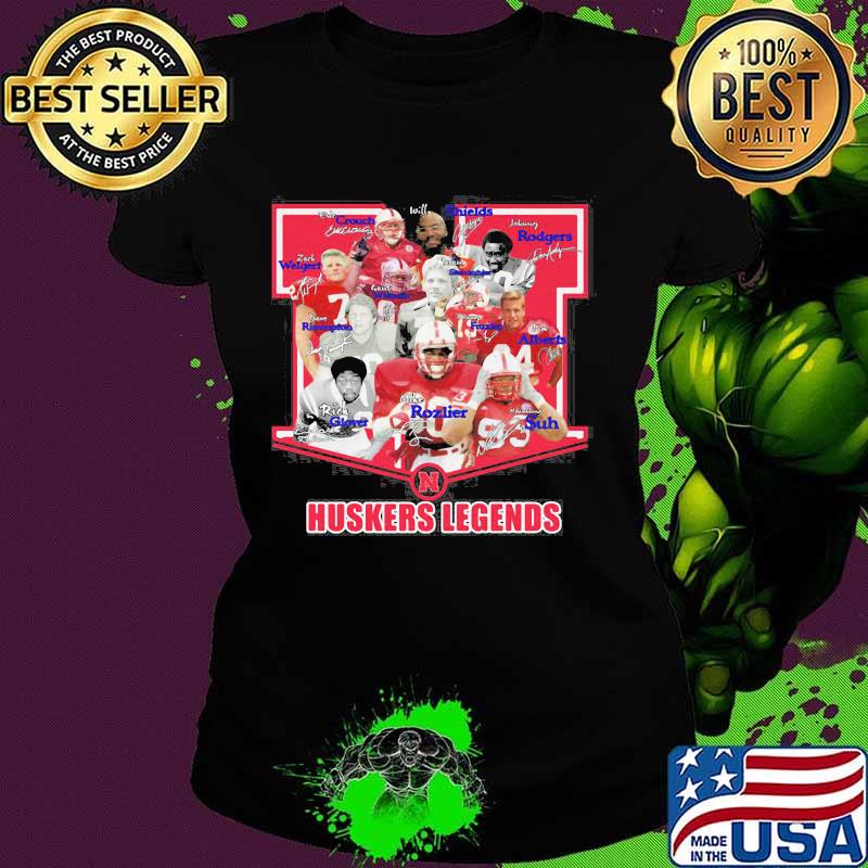 Nebraska cornhuskers football legends players signatures s Ladies tee Nebraska cornhuskers football legends players signatures s Ladies tee