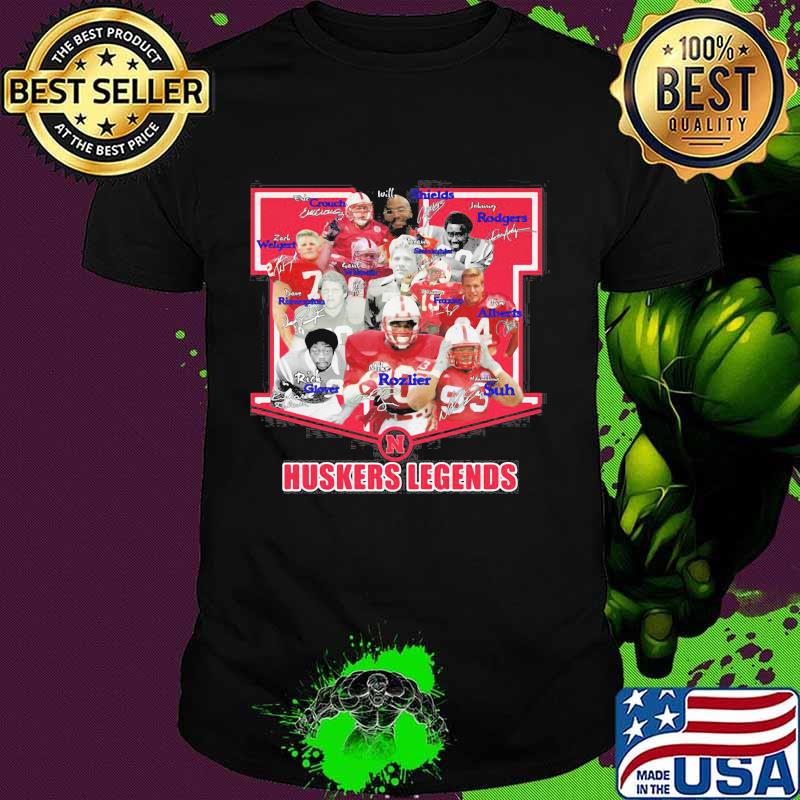 Nebraska cornhuskers football legends players signatures shirt
