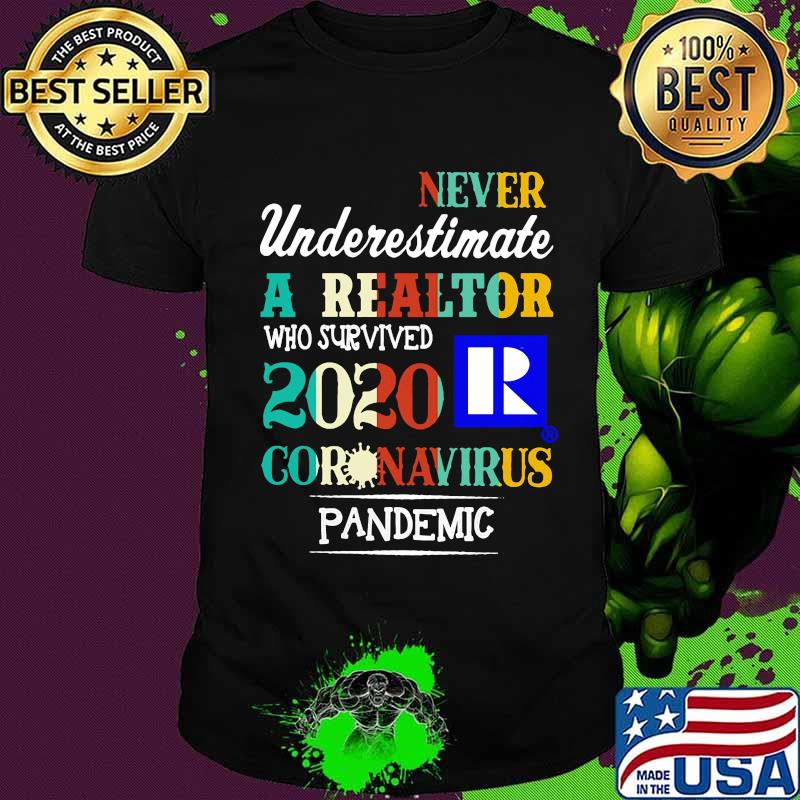 Never underestimate a realtor who survived 2020 coronavirus pandemic shirt