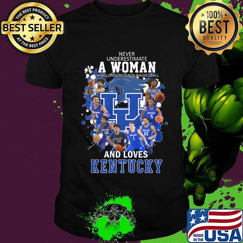 Never underestimate a woman who understands football and loves kentucky wildcats shirt