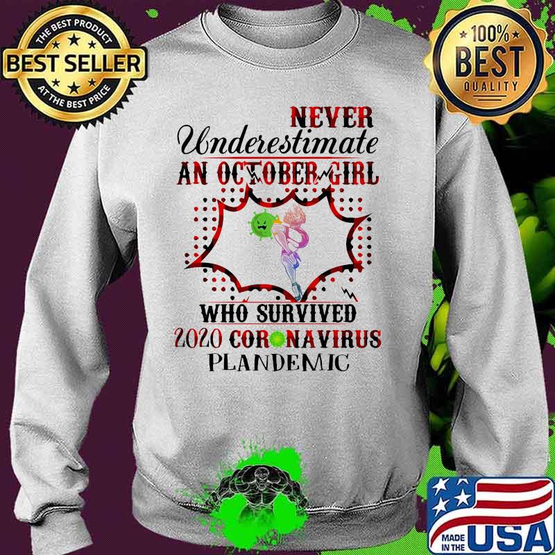 Never underestimate an october girl who survived 2020 coronavirus plandemic s Sweater Never underestimate an october girl who survived 2020 coronavirus plandemic s Sweater