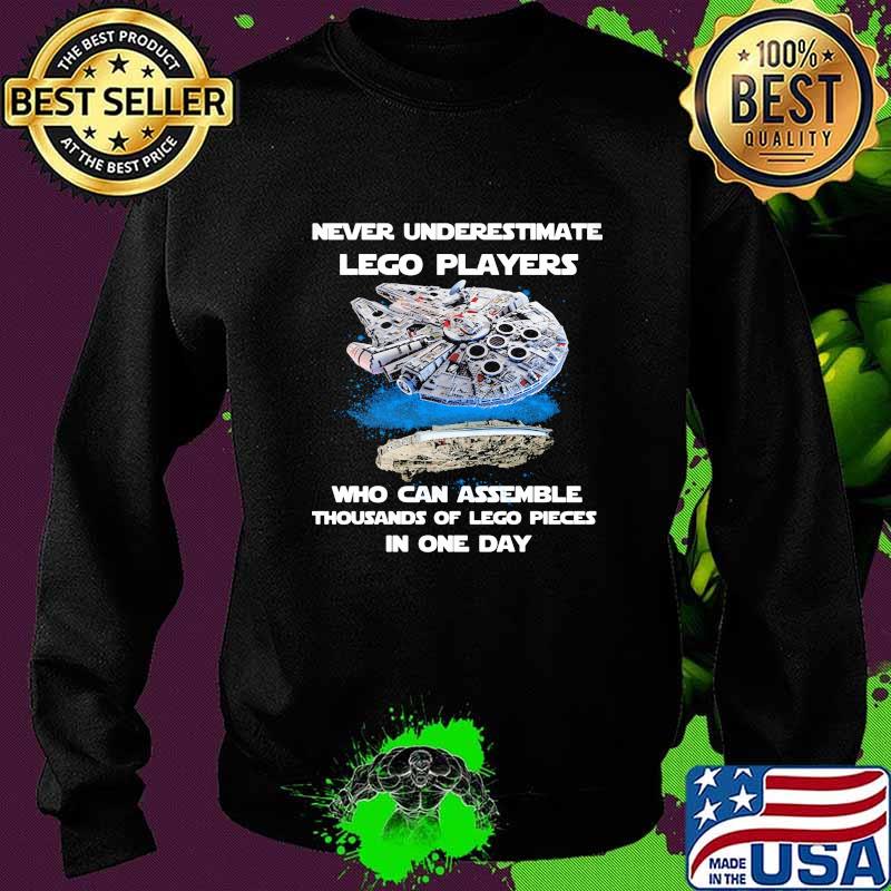 Never underestimate lego players who can assemble thousand of lego pieces in one day logo s Sweater Never underestimate lego players who can assemble thousand of lego pieces in one day logo s Sweater