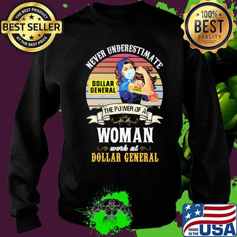 Never underestimate the power of a woman work at dollar general vintage retro mask s Sweater Never underestimate the power of a woman work at dollar general vintage retro mask s Sweater