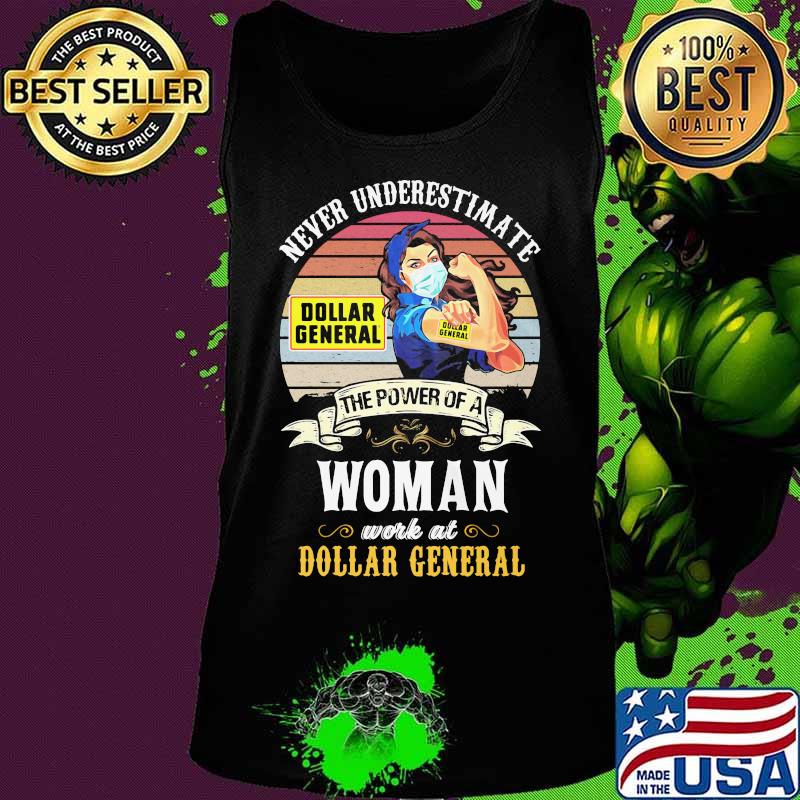 Never underestimate the power of a woman work at dollar general vintage retro mask s Tank top Never underestimate the power of a woman work at dollar general vintage retro mask s Tank top