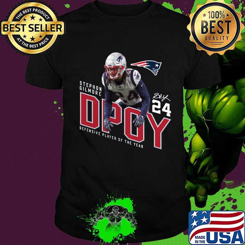 New england patriots stephon gilmore 24 dpoy defensive player of the year signature shirt