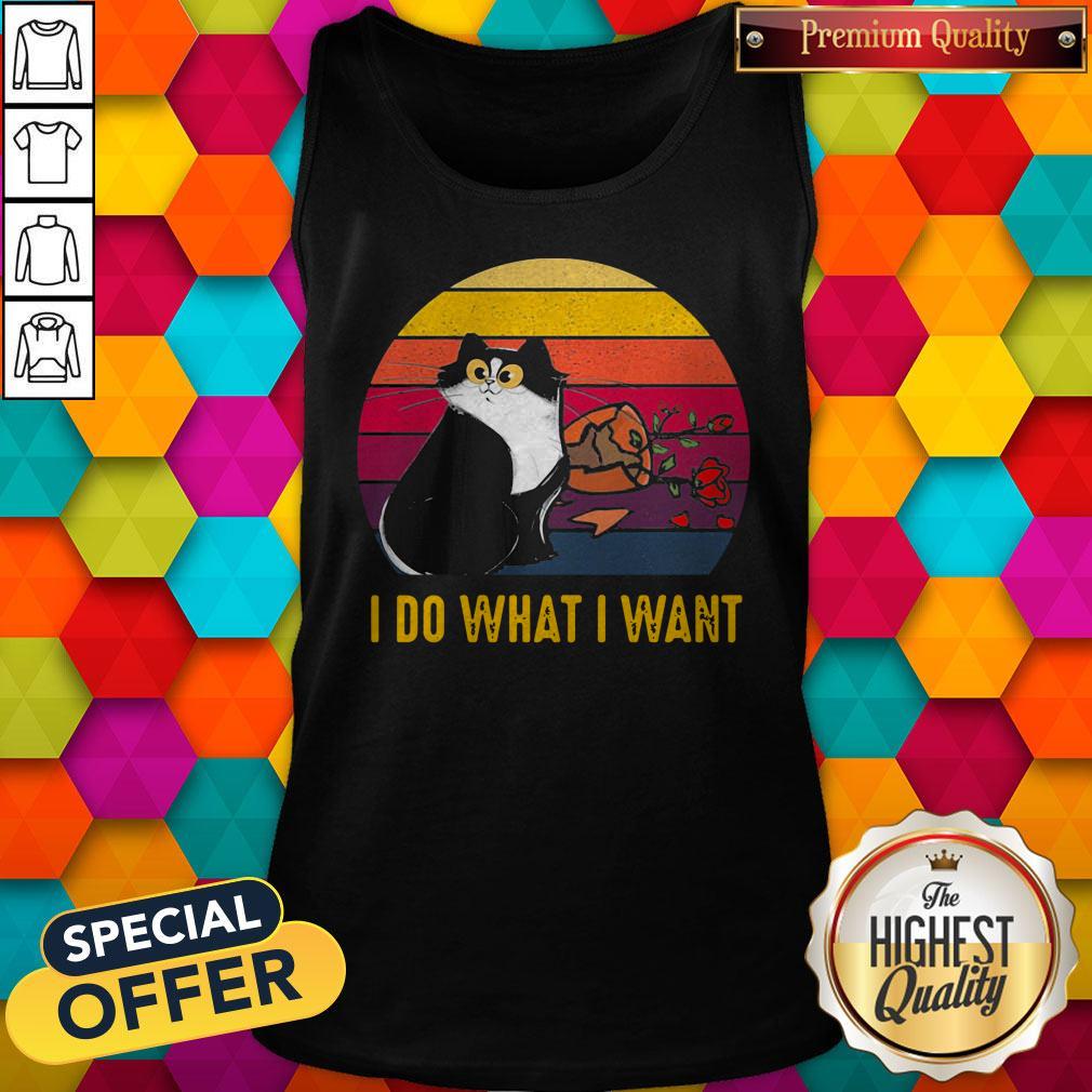 Nice Cat Broke Vase I Do What I Want Vintage Retro Shirt