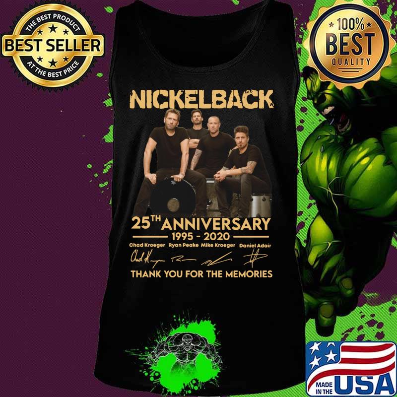 Nickelback 25th anniversary 1995 2020 thank you for the memories signatures s Tank top Nickelback 25th anniversary 1995 2020 thank you for the memories signatures s Tank top