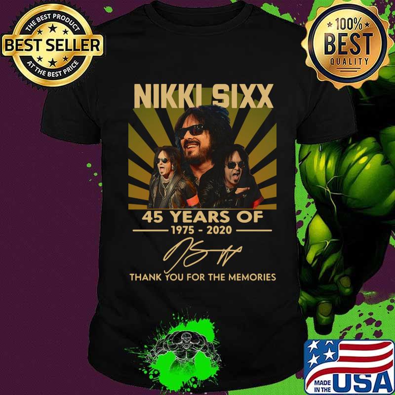 Nikki sixx 45 years of 1975 2020 thank you for the memories signatures shirt