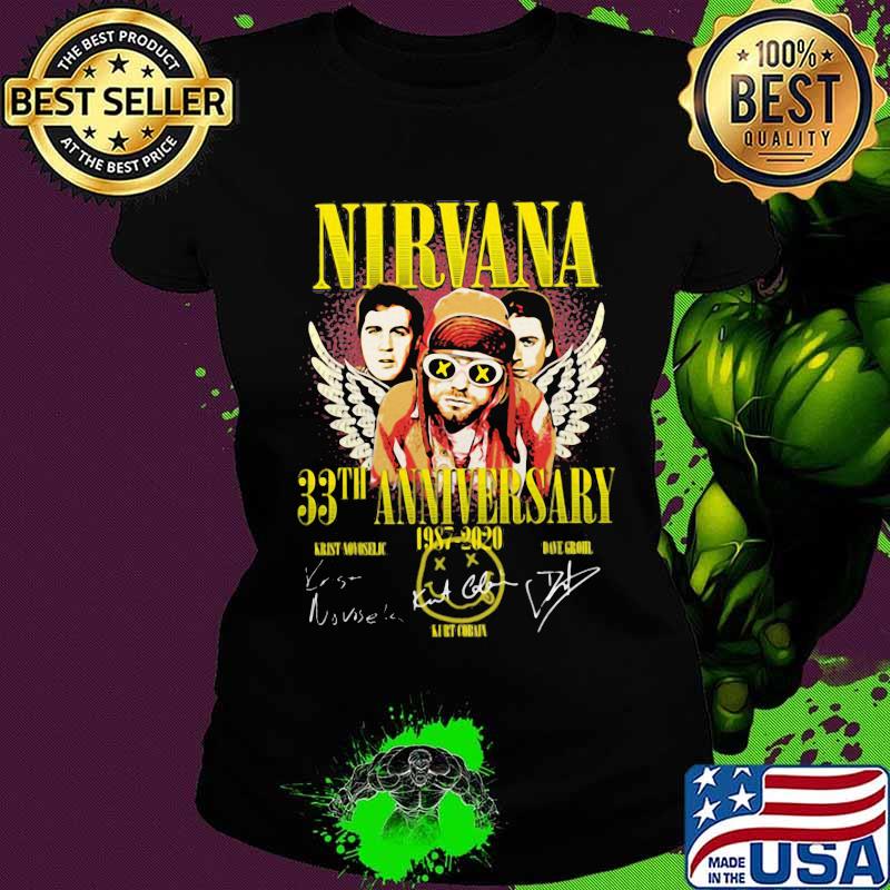 Nirvana 33th anniversary 1987 2020 members signatures s Ladies tee Nirvana 33th anniversary 1987 2020 members signatures s Ladies tee