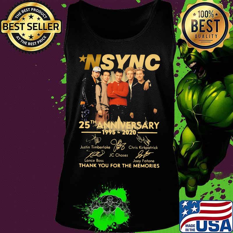Nsync 25th anniversary 1995 2020 thank you for the memories signatures s Tank top Nsync 25th anniversary 1995 2020 thank you for the memories signatures s Tank top