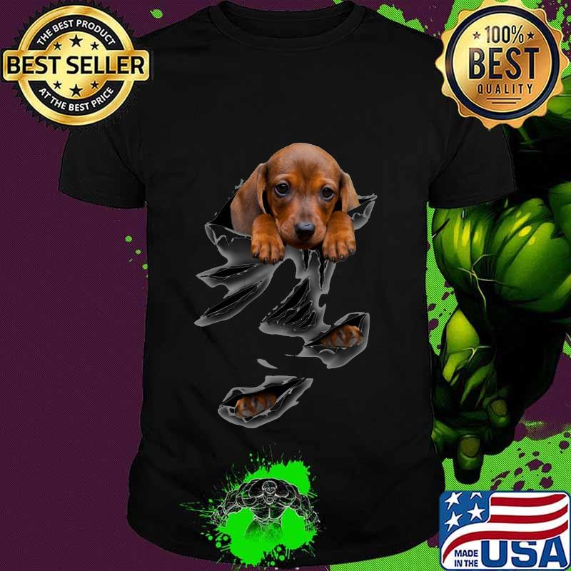 Official dachshund dog scratched shirt