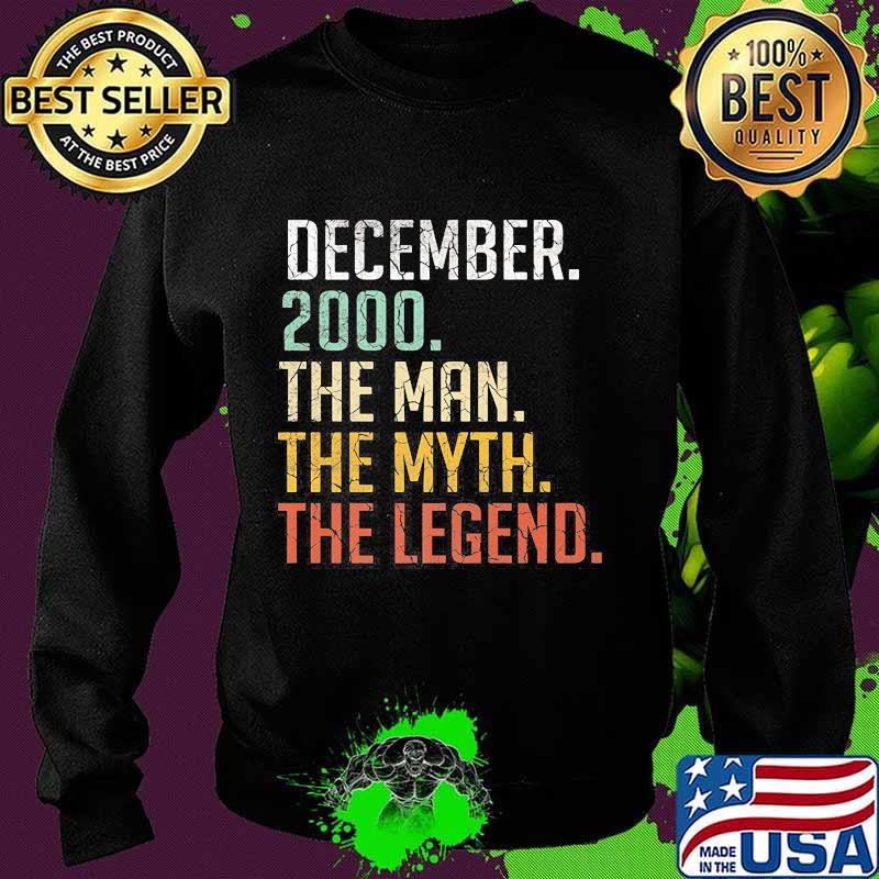 Official December 2000 The Man The Myth The Legend 20th Birthday 20 Years Old Shirt Sweater Official December 2000 The Man The Myth The Legend 20th Birthday 20 Years Old Shirt Sweater