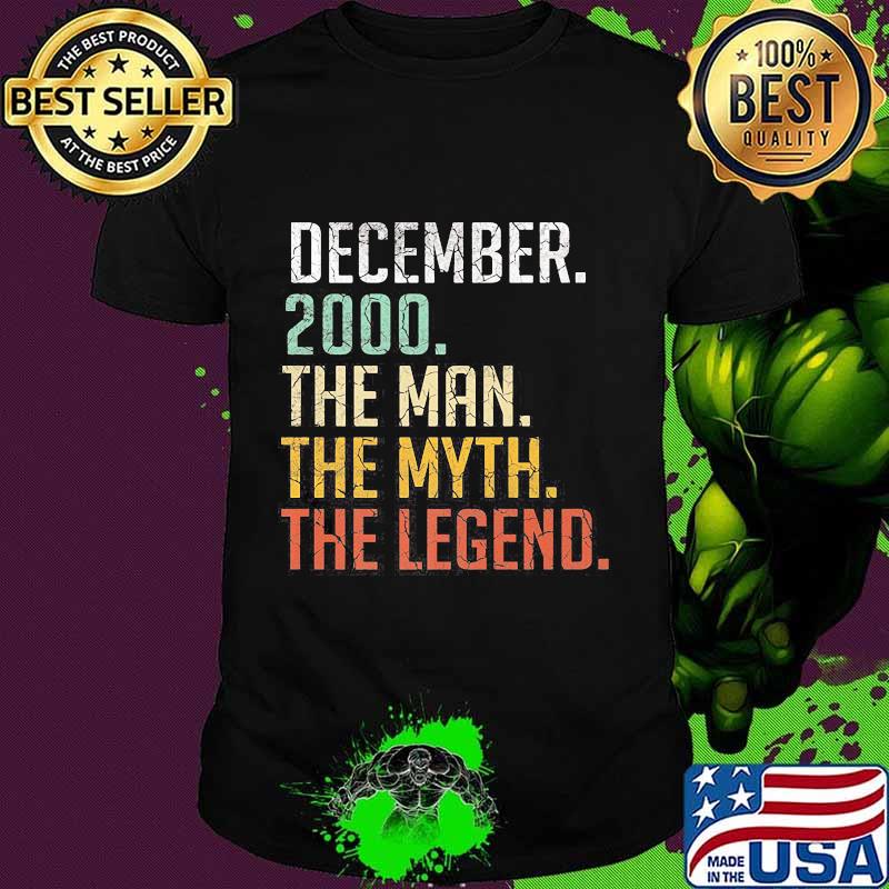 Official December 2000 The Man The Myth The Legend 20th Birthday 20 Years Old Shirt
