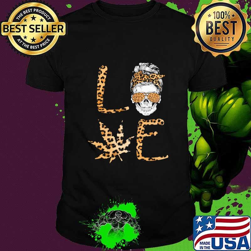Official Love Skull Weed leopard shirt