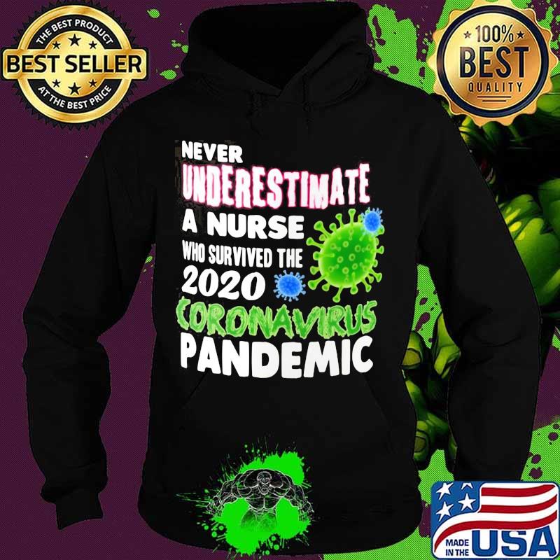 OFFICIAL NEVER UNDERESTIMATE A NURSE WHO SURVIVED THE 2020 CORONAVIRUS PANDEMIC SHIRT Hoodie OFFICIAL NEVER UNDERESTIMATE A NURSE WHO SURVIVED THE 2020 CORONAVIRUS PANDEMIC SHIRT Hoodie
