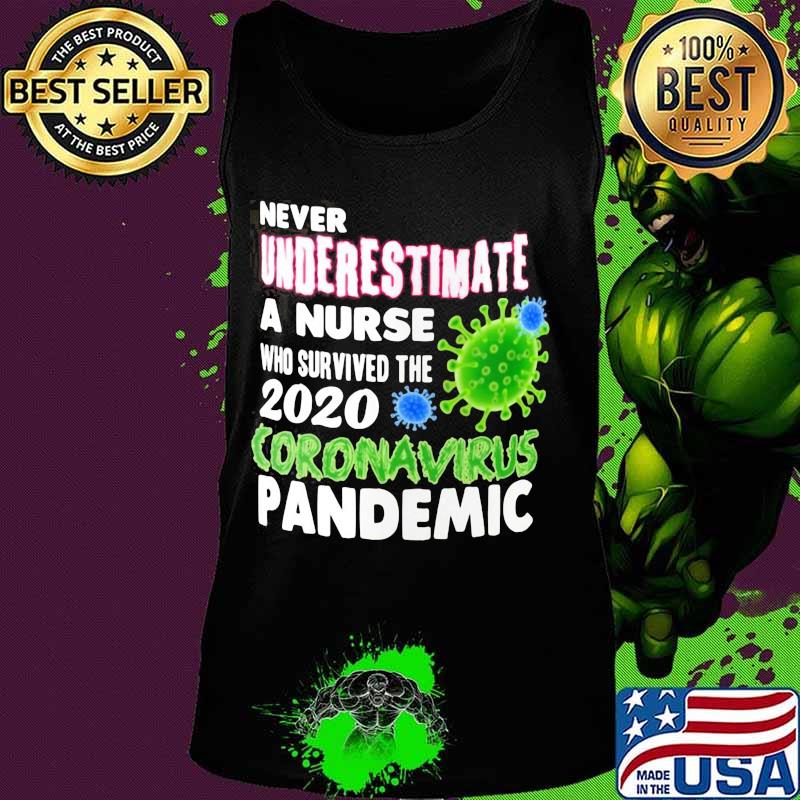 OFFICIAL NEVER UNDERESTIMATE A NURSE WHO SURVIVED THE 2020 CORONAVIRUS PANDEMIC SHIRT Tank top OFFICIAL NEVER UNDERESTIMATE A NURSE WHO SURVIVED THE 2020 CORONAVIRUS PANDEMIC SHIRT Tank top