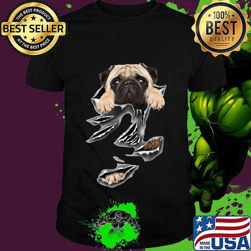 Official pug dog scratched shirt