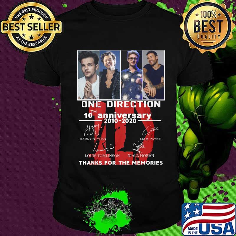 One direction 10th anniversary 2010 2020 thank you for the memories signatures shirt