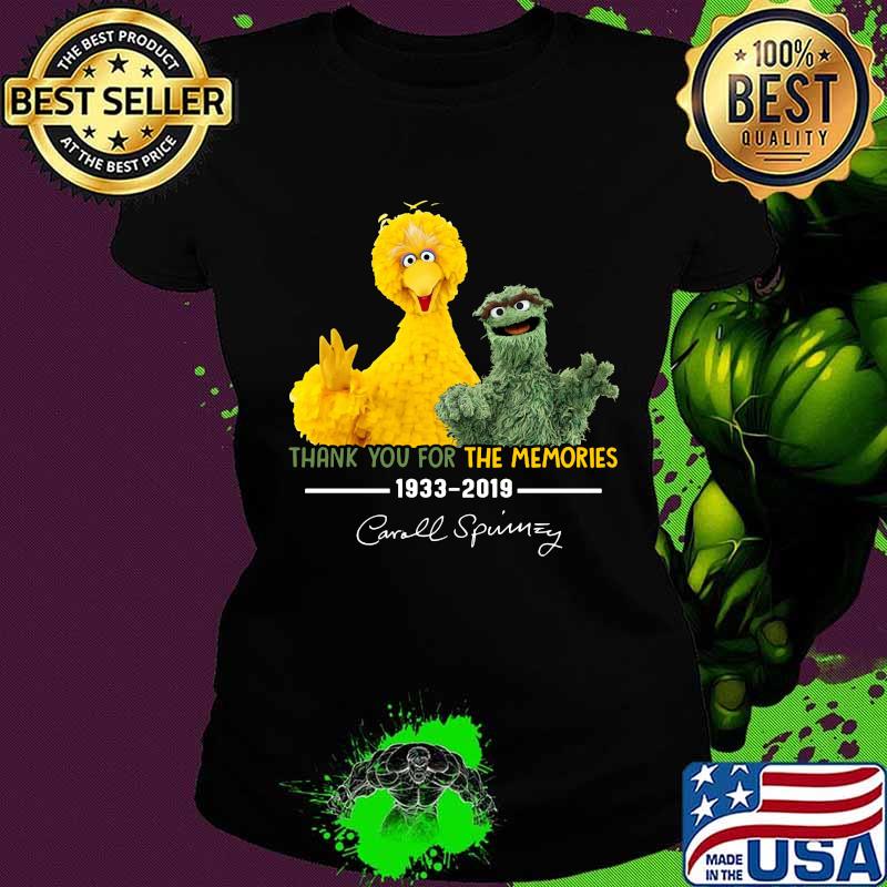 Orange oscar the grouch thank you for the memories 1933 2019 signature s Ladies tee Orange oscar the grouch thank you for the memories 1933 2019 signature s Ladies tee