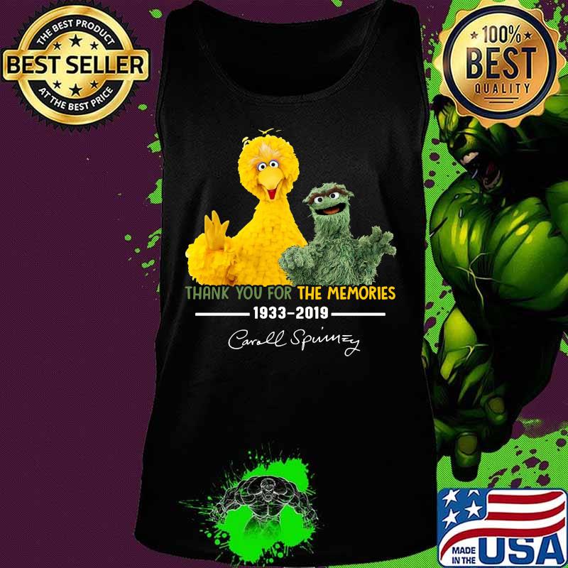 Orange oscar the grouch thank you for the memories 1933 2019 signature s Tank top Orange oscar the grouch thank you for the memories 1933 2019 signature s Tank top